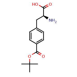 Chemical structure of 4-(tert-Butyloxycarbonyl)-L-phenylalanine , CAS 218962-77-7, AChemBlock Y235505