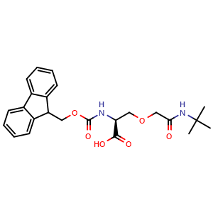 Chemical structure of O-[2-(tert-Butyl-amino)-2-oxoethyl]-N-Fmoc-L-serine , CAS 2255321-28-7, AChemBlock Y235508