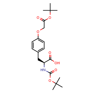 Chemical structure of N-Boc-O-(2-tert-butoxy-2-oxoethyl)-L-tyrosine , CAS 2131098-10-5, AChemBlock Y235516