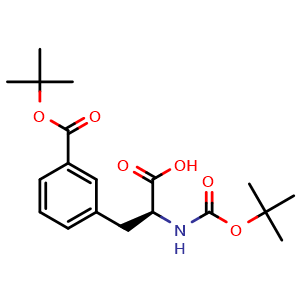 Chemical structure of N,3-Bis-Boc-L-phenylalanine , CAS 2245801-13-0, AChemBlock Y235519