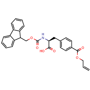Chemical structure of N-Fmoc-4-allyloxycarbonyl-L-phenylalanine , CAS 2196198-73-7, AChemBlock Y235520