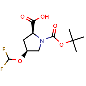 Chemical structure of N-Boc-(4S)-4-(difluoromethoxy)-L-proline , CAS 2380866-50-0, AChemBlock Y235530