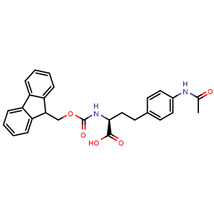 Chemical structure of N-Fmoc-4-(acetylamino)-L-homophenylalanine , CAS 2349593-63-9, AChemBlock Y235539