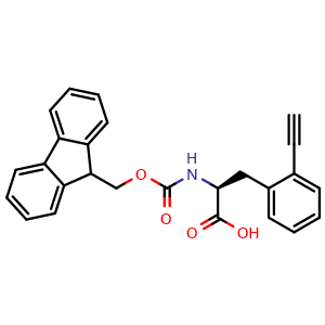 Chemical structure of N-Fmoc-2-ethynyl-L-phenylalanine , CAS 2349416-34-6, AChemBlock Y235544