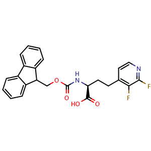 Chemical structure of (S)-a-(Fmoc-amino)-2,3-difluoro-4-pyridinebutanoic acid , CAS 2349318-64-3, AChemBlock Y235551