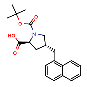 Chemical structure of N-Boc-(4R)-4-(1-naphthalenylmethyl)-L-proline , CAS 959582-82-2, AChemBlock Y235566