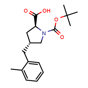 Chemical structure of N-Boc-(4R)-4-(2-methylbenzyl)-L-proline , CAS 959578-52-0, AChemBlock Y235568