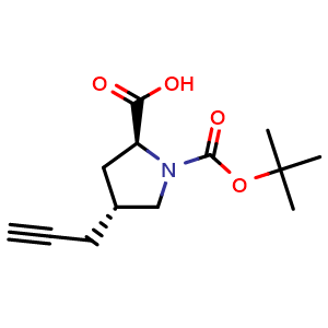 Chemical structure of Boc-(4R)-4-propargyl-L-proline , CAS 959581-98-7, AChemBlock Y235570