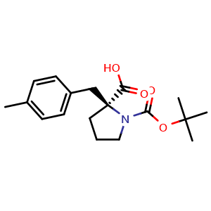 Chemical structure of 1-Boc-(S)-2-(4-methylbenzyl)-proline , CAS 706806-63-5, AChemBlock Y235584
