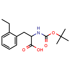 Chemical structure of N-Boc-2-ethyl-DL-phenylalanine , CAS 143251-70-1, AChemBlock Y235585