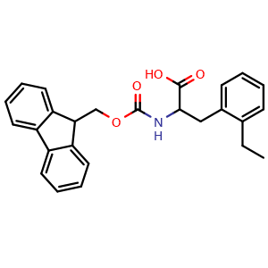 Chemical structure of N-Fmoc-2-ethyl-DL-phenylalanine , CAS 157839-86-6, AChemBlock Y235586