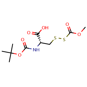 Chemical structure of N-Boc-3-[(methoxycarbonyl)dithio]-L-alanine , CAS 45234-12-6, AChemBlock Y235590