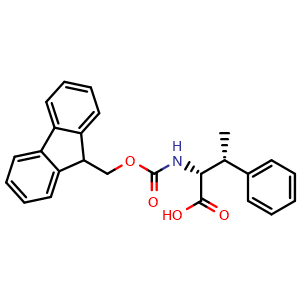 Chemical structure of (R)-N-Fmoc-b-methyl-D-phenylalanine , CAS 321524-81-6, AChemBlock Y235605
