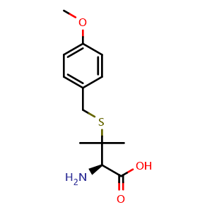 Chemical structure of 3-[(4-Methoxybenzyl)thio]-L-valine , CAS 387868-34-0, AChemBlock Y235608