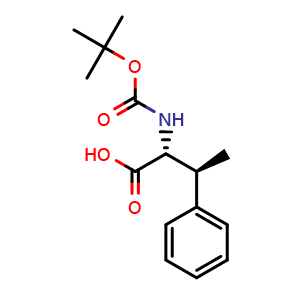 Chemical structure of (S)-N-Boc-b-methyl-D-phenylalanine , CAS 321524-48-5, AChemBlock Y235610