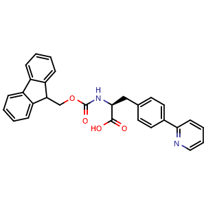 Chemical structure ofN-Fmoc-4-(2-pyridinyl)-L-phenylalanine, CAS 352525-26-9, AChemBlock Y235612