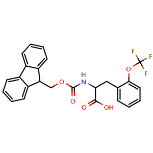 Chemical structure of N-Fmoc-2-trifluoromethoxy-DL-phenylalanine , CAS 1995854-76-6, AChemBlock Y235615