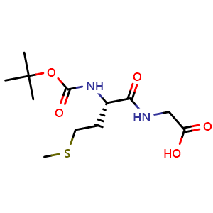 Chemical structure of N-Boc-L-methionylglycine , CAS 23446-03-9, AChemBlock Y235618