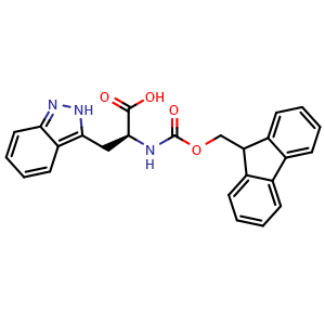 Chemical structure of (S)-a-(Fmoc-amino)-2H-indazole-3-propanoic acid , CAS 2305185-20-8, AChemBlock Y235634