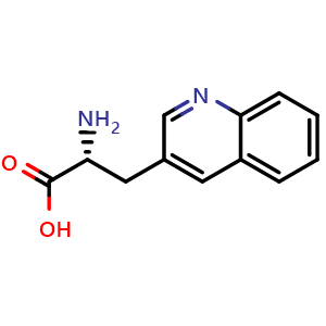 Chemical structure of (R)-a-Amino-3-quinolinepropanoic acid , CAS 135213-89-7, AChemBlock Y235637