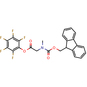 Chemical structure of N-Fmoc-N-methyl-glycine pentafluorophenyl ester , CAS 159631-29-5, AChemBlock Y235648