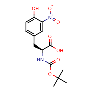 Chemical structure of N-Boc-3-nitro-L-tyrosine , CAS 5575-03-1, AChemBlock Y235653