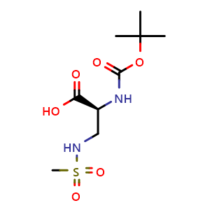 Chemical structure of N-Boc-3-[(methylsulfonyl)amino]-L-alanine , CAS 1056123-61-5, AChemBlock Y235661