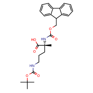 Chemical structure of N5-Boc-N2-Fmoc-2-methyl-D-ornithine , CAS 171860-40-5, AChemBlock Y235665