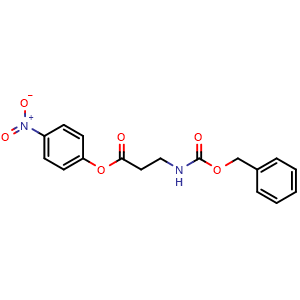 Chemical structure of N-Cbz-b-alanine 4-nitrophenyl ester , CAS 3642-91-9, AChemBlock Y235673