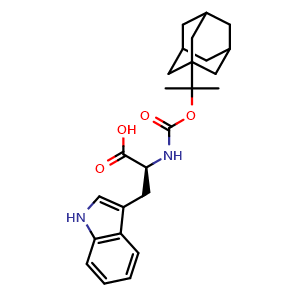 Chemical structure of N-[[1-Methyl-1-(Adamantan-1-yl)ethoxy]carbonyl]-L-tryptophan , CAS 68388-91-0, AChemBlock Y235681