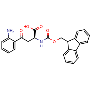 Chemical structure of (S)-2-(Fmoc-amino)-4-oxo-4-(2-aminophenyl)-butanoic acid , CAS 831210-89-0, AChemBlock Y235682