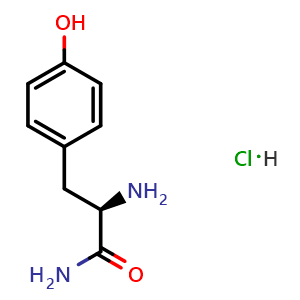 Chemical structure of D-Tyrosine amide hydrochloride , CAS 117888-79-6, AChemBlock Y235690