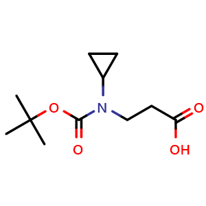 Chemical structure of N-Boc-N-cyclopropyl-b-alanine , CAS 1049155-76-1, AChemBlock Y235695