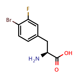 Chemical structure of 4-Bromo-3-fluoro-L-phenylalanine , CAS 1270105-47-9, AChemBlock Y235721