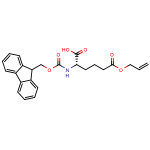 Chemical structure of (S)-2-(Fmoc-amino)hexanedioic acid 6-allyl ester , CAS 133464-45-6, AChemBlock Y235734