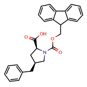 Chemical structure of Fmoc-(4S)-4-benzyl-L-proline , CAS 1334671-66-7, AChemBlock Y235737