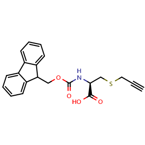 Chemical structure of N-Fmoc-S-propargyl-L-cysteine , CAS 1354752-76-3, AChemBlock Y235739