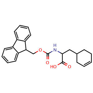 Chemical structure of 2-(Fmoc-amino)-3-(cyclohex-3-en-1-yl)propanoic acid , CAS 1379856-64-0, AChemBlock Y235741