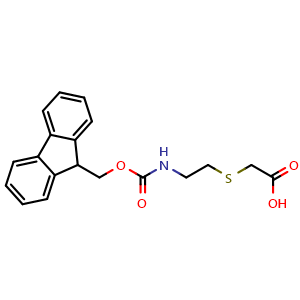 Chemical structure of 2-[2-(Fmoc-amino)ethylthio]acetic acid , CAS 180576-11-8, AChemBlock Y235762