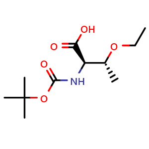 Chemical structure of N-Boc-(2R,3R)-2-amino-3-ethoxybutyric acid , CAS 1252683-40-1, AChemBlock Y235764