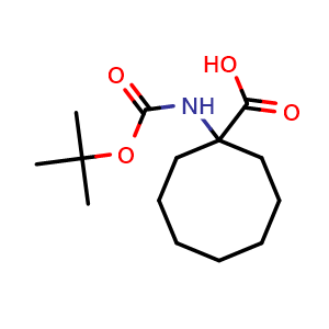 Chemical structure of 1-(Boc-amino)cyclooctanecarboxylic acid , CAS 199330-75-1, AChemBlock Y235765
