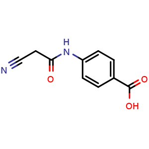 Chemical structure of 4-[(2-Cyanoacetyl)amino]-benzoic acid , CAS 31557-87-6, AChemBlock Y235767