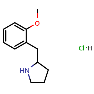 Chemical structure of 2-(2-Methoxybenzyl)-pyrrolidine hydrochloride , CAS 1079651-42-5, AChemBlock Y235777