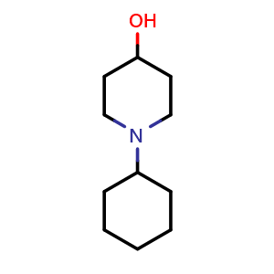 Chemical structure of 1-Cyclohexyl-4-piperidinol , CAS 100049-66-9, AChemBlock Y235787