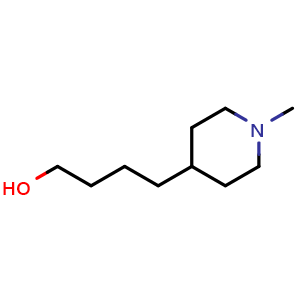 Chemical structure of 1-Methyl-4-piperidinebutanol , CAS 596810-51-4, AChemBlock Y235792
