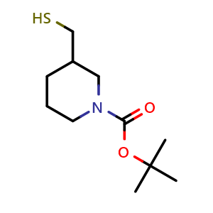 Chemical structure of 1-Boc-3-(mercaptomethyl)-piperidine , CAS 1353989-52-2, AChemBlock Y235805