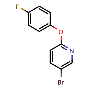 Chemical structure of 5-Bromo-2-(4-fluorophenoxy)pyridine , CAS 936343-65-6, AChemBlock Y235815