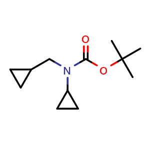 Chemical structure of N-Boc-N-(cyclopropylmethyl)cyclopropanamine , CAS 1478334-02-9, AChemBlock Y235819
