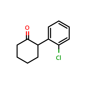 Chemical structure of 2-(2-Chlorophenyl)cyclohexanone , CAS 91393-49-6, AChemBlock Y235834