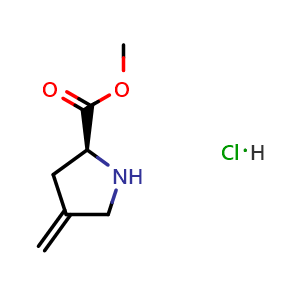 Chemical structure of Methyl (S)-4-methylenepyrrolidine-2-carboxylate hydrochloride , CAS 84348-41-4, AChemBlock Y235841